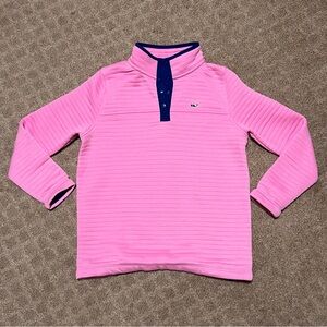 Vineyard Vines Girls Pink Ribbed Snap Shep Shirt